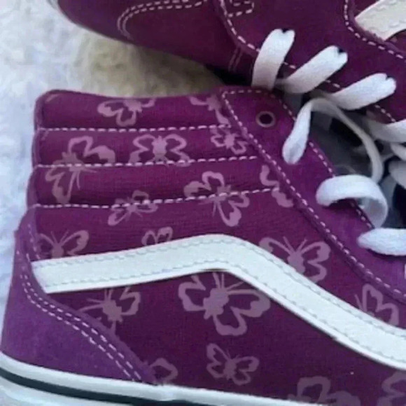 NEW Vans Filmore Hi Top Platform Purple Butterfly Sneakers Missy Shoes Sz 5 NWT - Picture 2 of 9